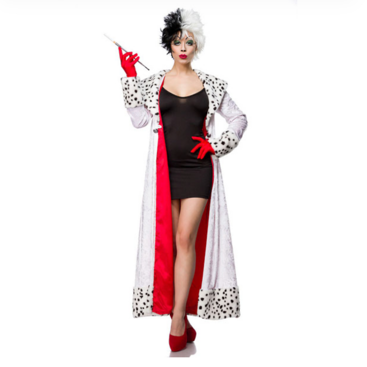 Evil Dalmatian Lady - Déguisement femme avec long manteau
