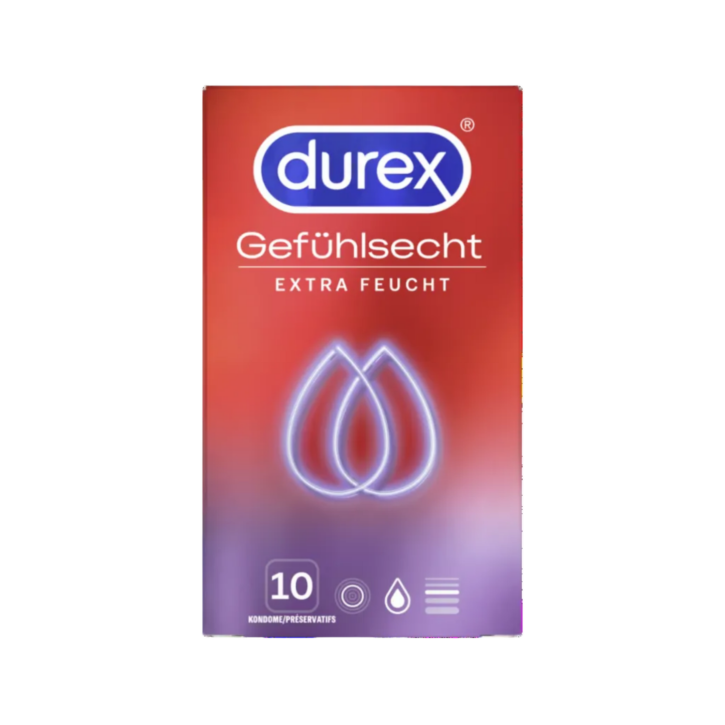 Durex Gefühlsecht Extra Lube 10 Pièces