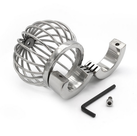 Extreme Ball Stretcher Cage – Cage à Testicules en Acier avec Anneau Verrouillable