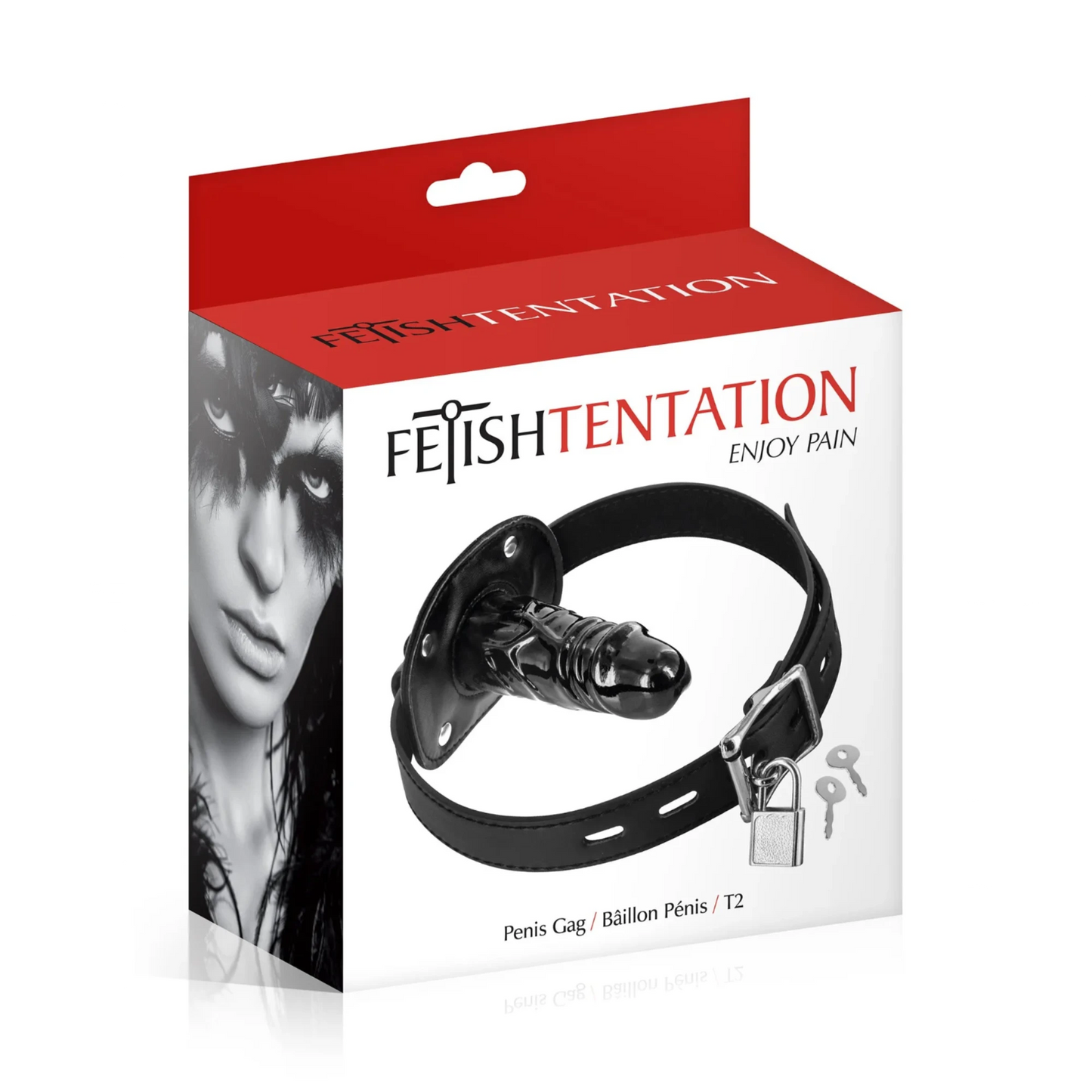 Fetish Tentation Bâillon Pénis T2 - Bâillon gode avec cadenas