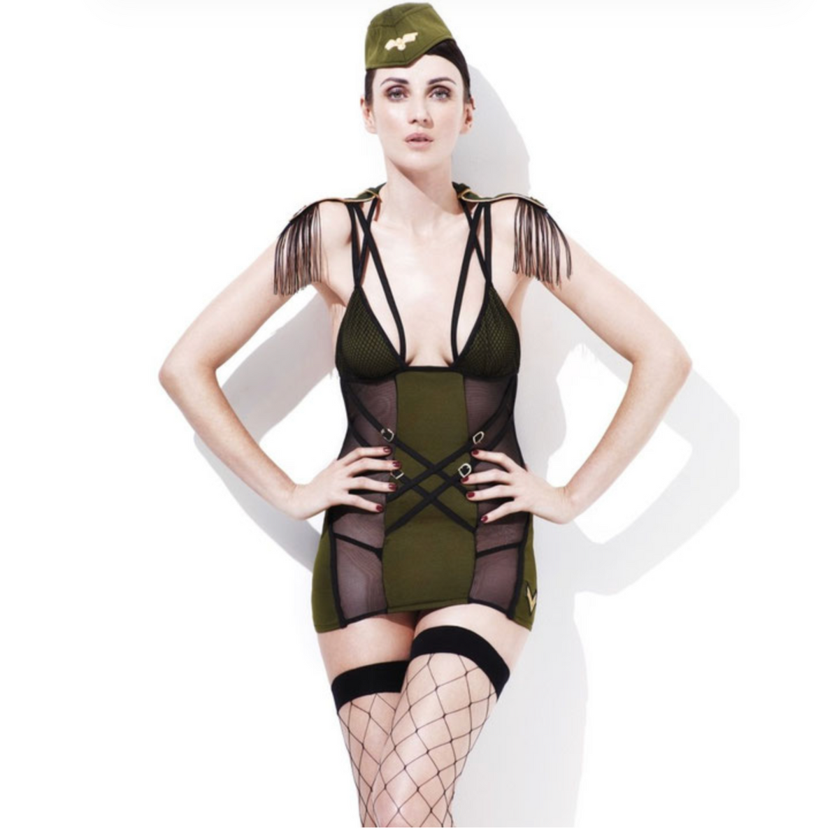 Fever Lingerie Army - Déguisement militaire sexy kaki & noir