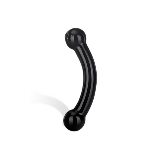 Gläs Double Bull Black – Gode en verre avec double bulbe