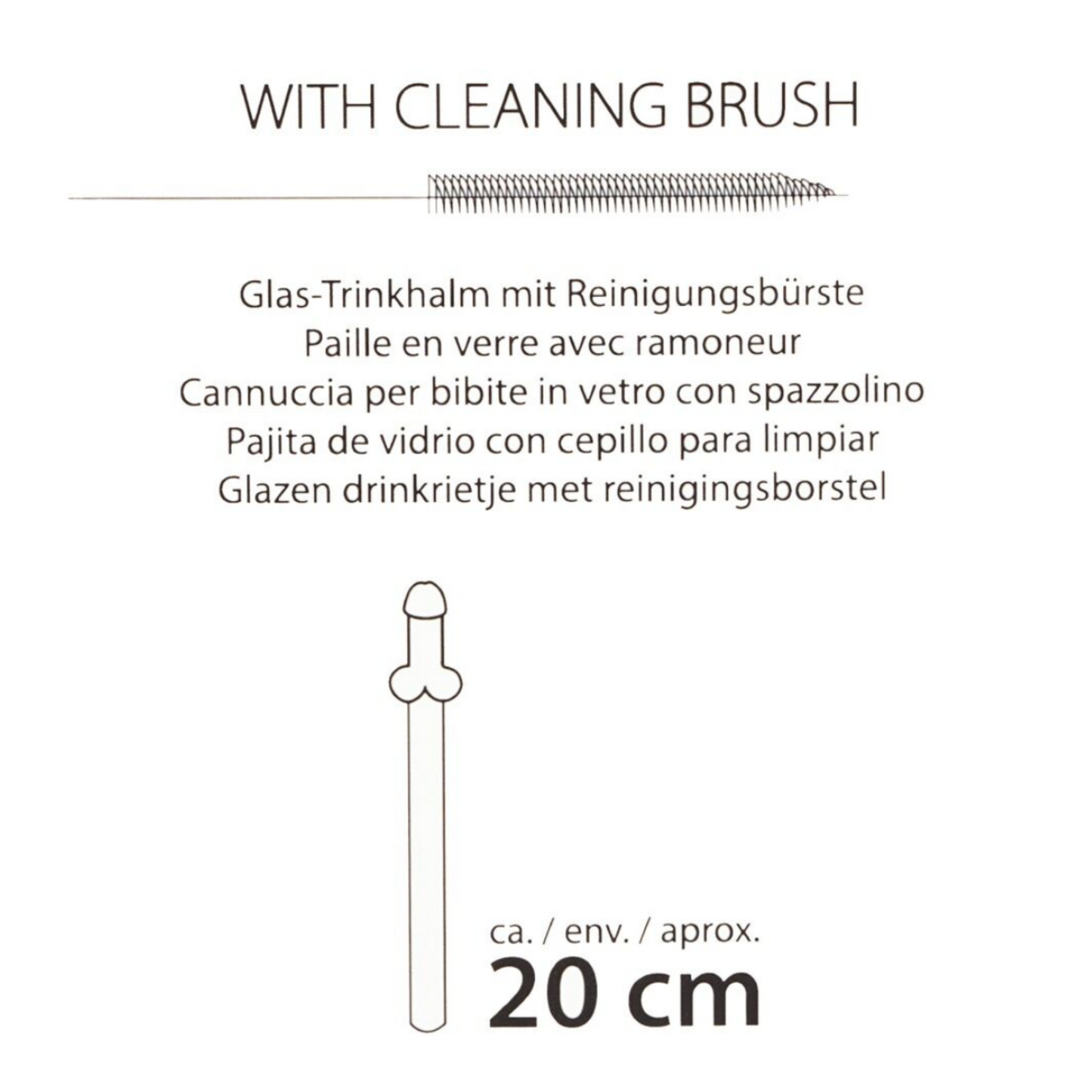 Glass Drinking Straw Willy - Pailles pénis en verre