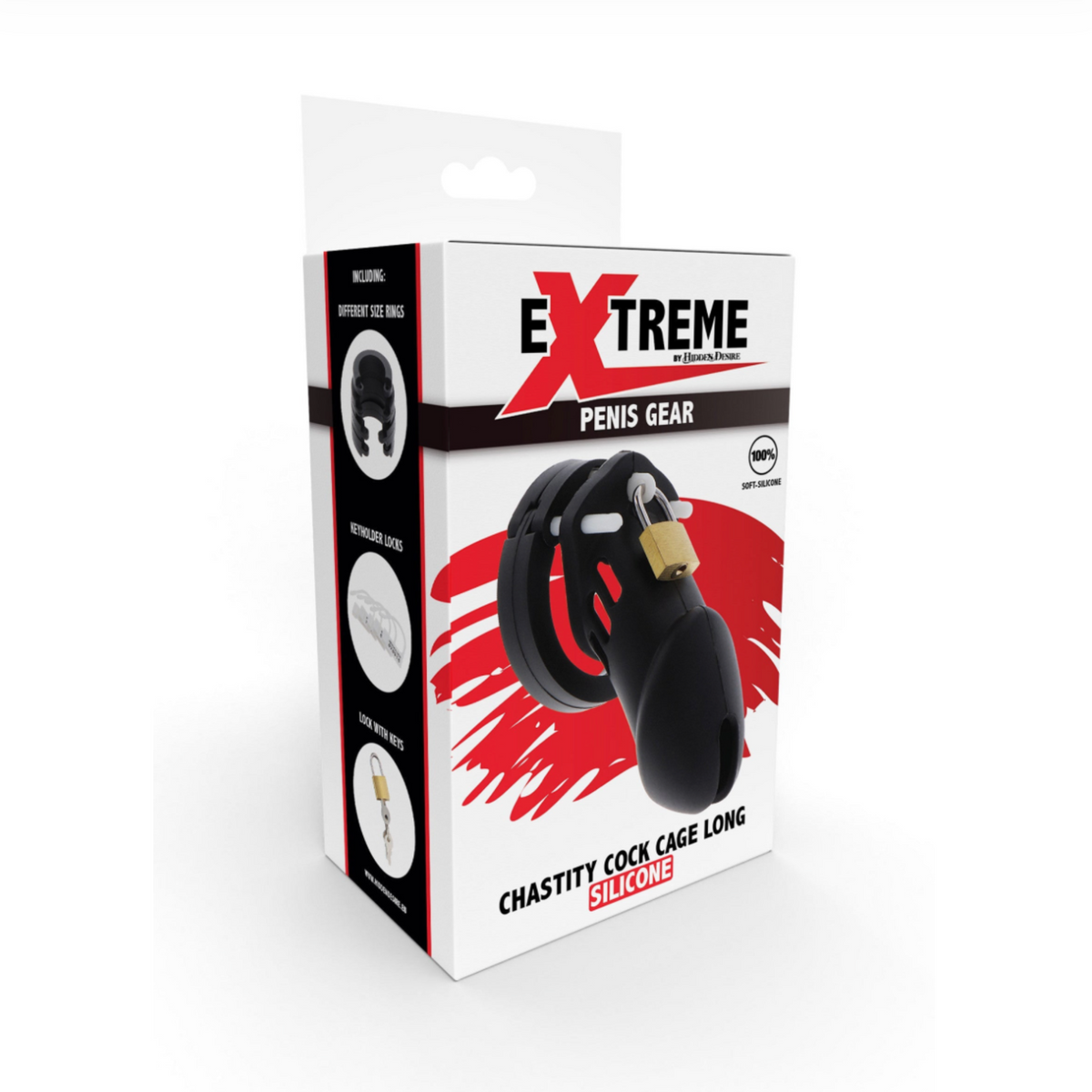 Hidde Desire Chastity Cock Cage Silicone Large - Cage de Chasteté en Silicone avec Cadenas