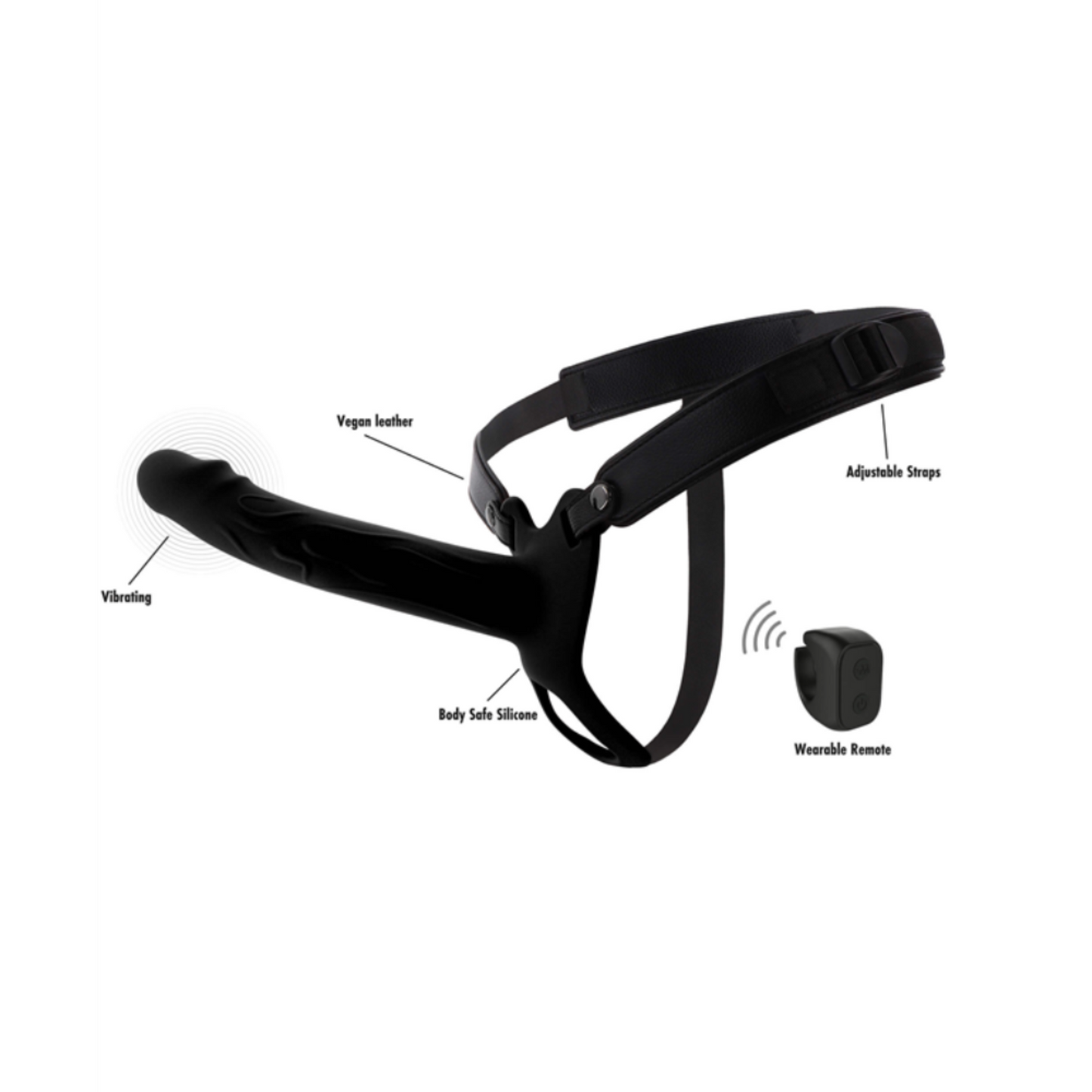 Hidden Desire Inferno Strap-On 20 cm - Gode ceinture creux et vibrant