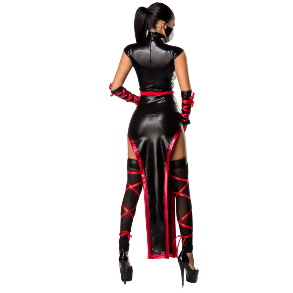 Hot Ninja - Déguisement ninja femme noir & rouge