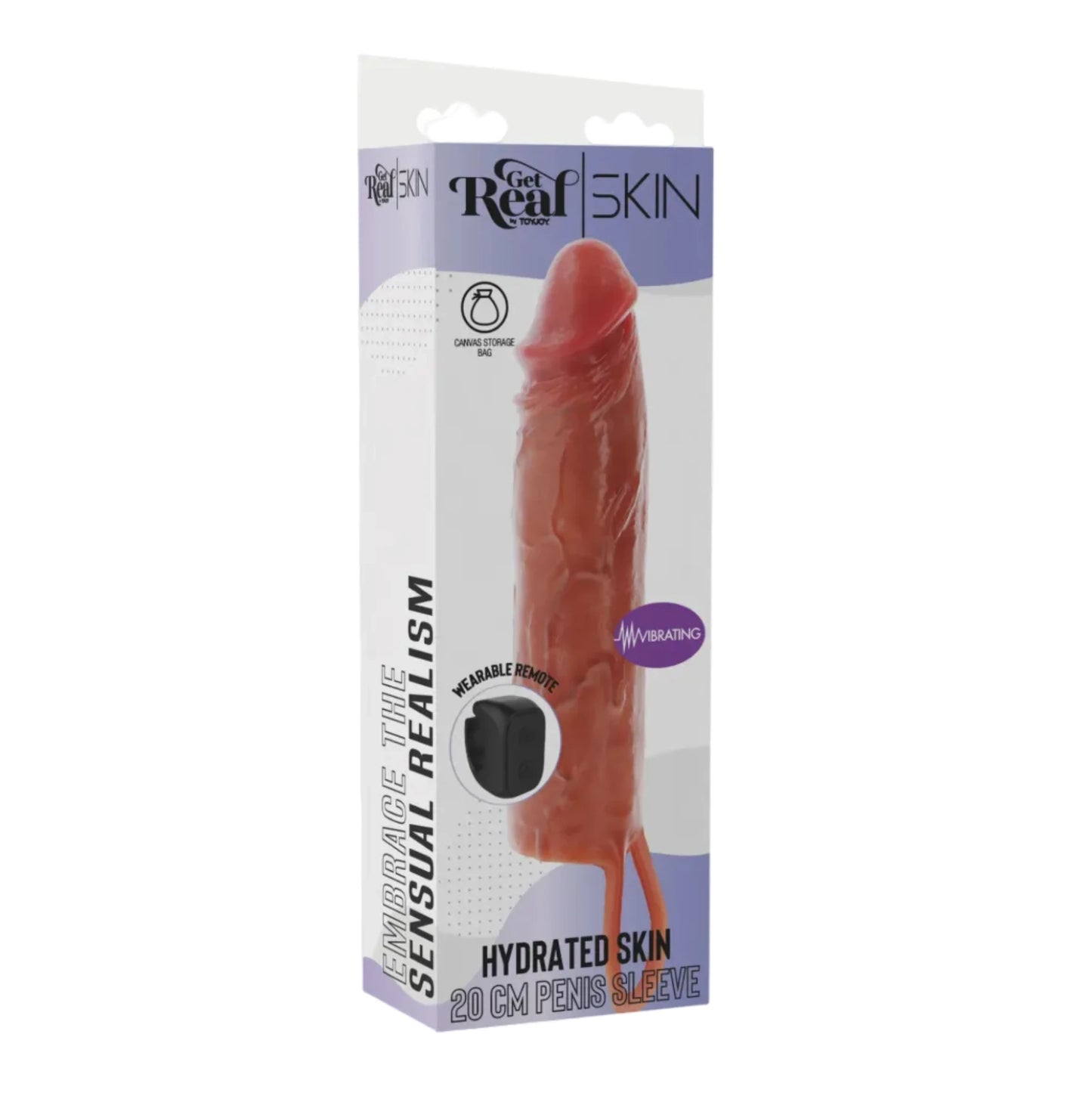 Hydrated Skin 20 cm Penis Sleeve – Gaine pénienne vibrante télécommandée