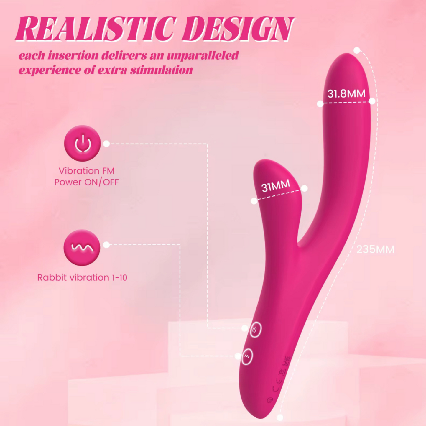 Kinky Pleasure Wencke - Vibromasseur rabbit double moteur