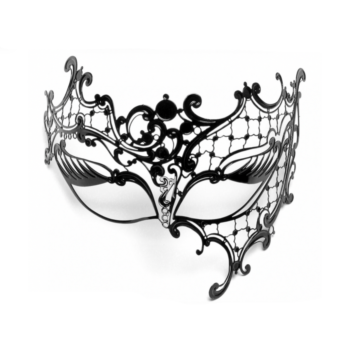 Luna Veneziana - Masque vénitien noir en métal