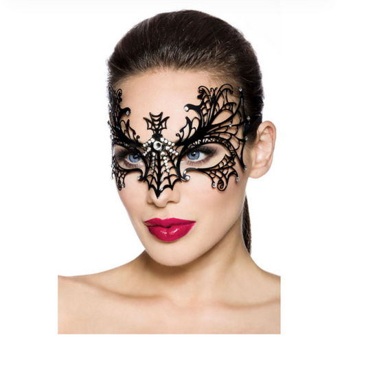 Luna Veneziana - Masque vénitien toile d’araignée avec strass