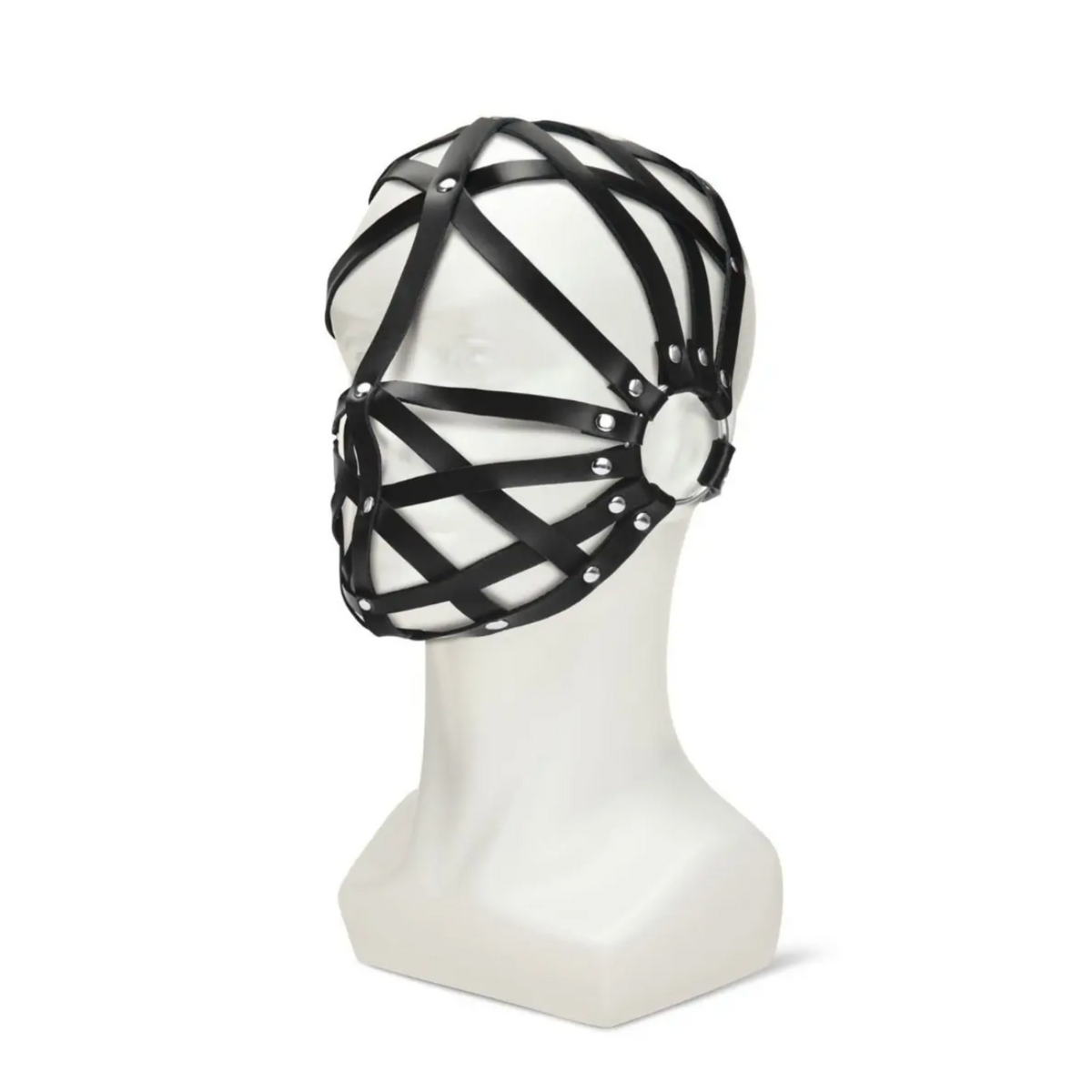 Me You Us Web Hood Mask – Masque BDSM à Sangles en Similicuir Noir