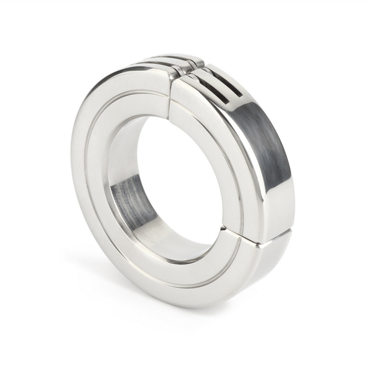 Mr. Steel Hinged Magnetic Cockring – Anneau Pénien Magnétique en Acier Inoxydable