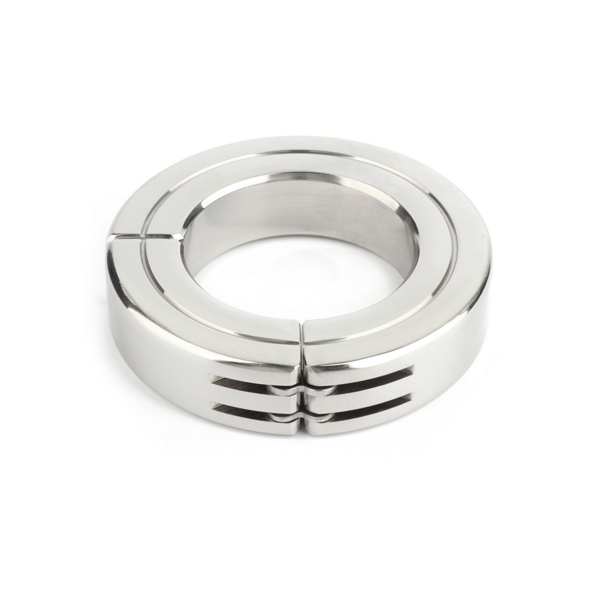 Mr. Steel Hinged Magnetic Cockring – Anneau Pénien Magnétique en Acier Inoxydable