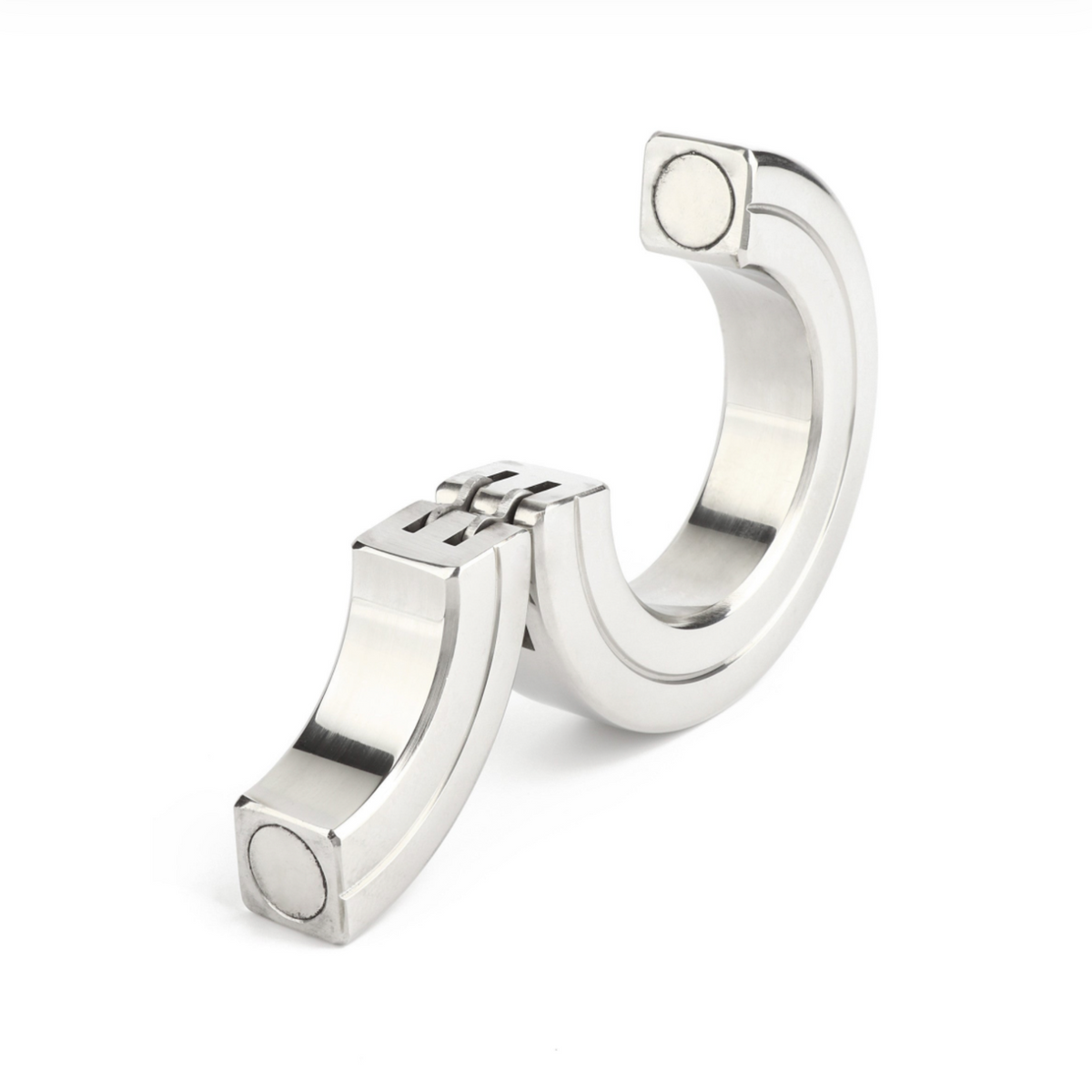 Mr. Steel Hinged Magnetic Cockring – Anneau Pénien Magnétique en Acier Inoxydable