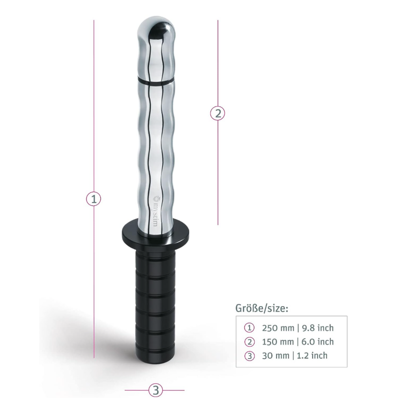 Mystim Mighty Merlin - Dildo E-Stim en aluminium