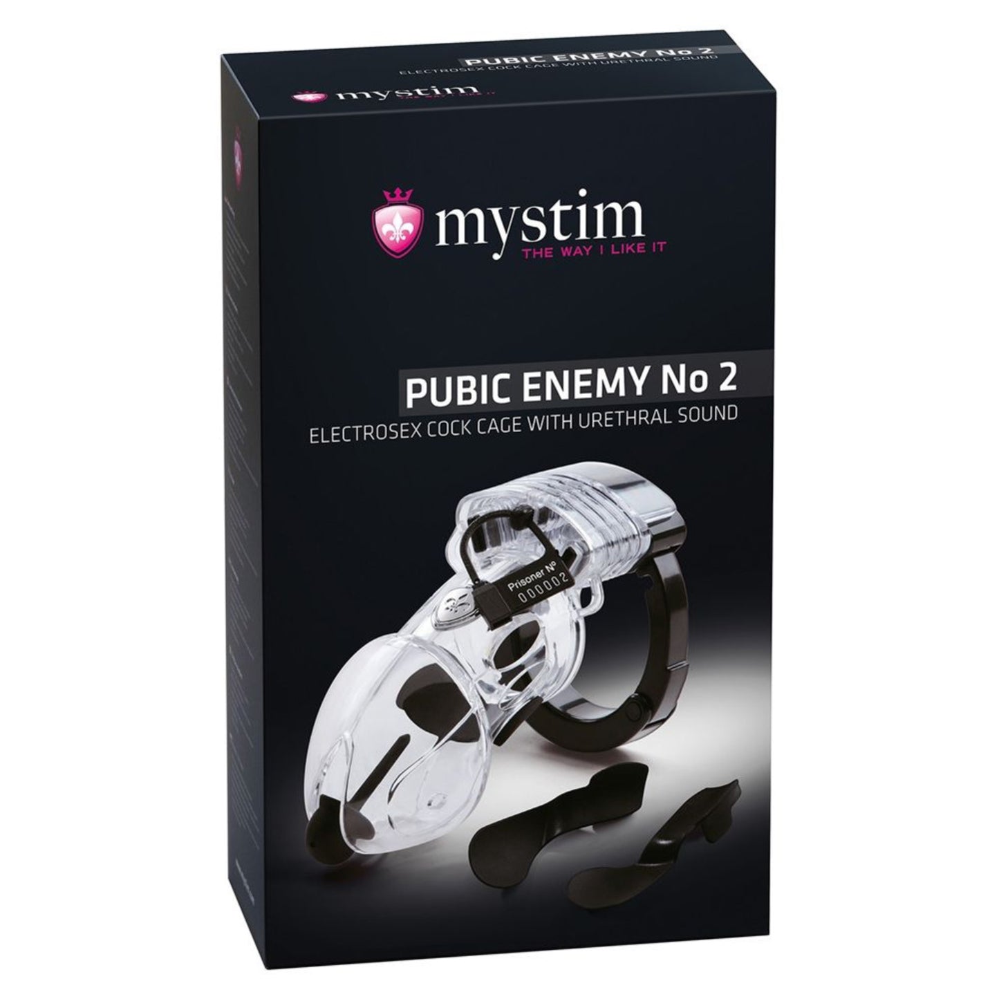 Mystim Pubic Enemy N°2 - Cage de chasteté avec sonde urétrale E-Stim