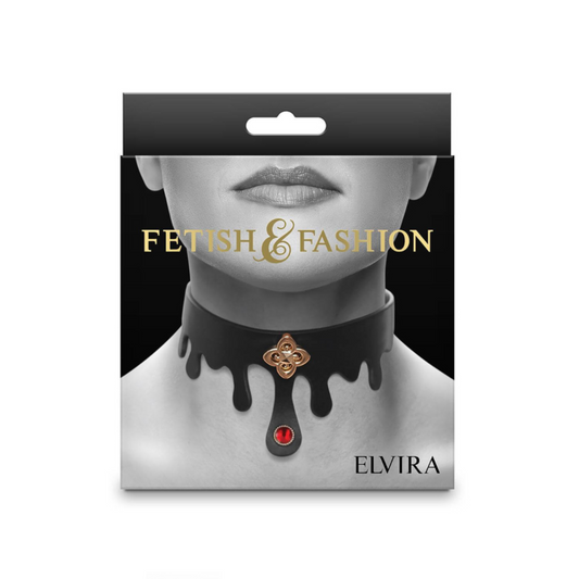 NS Novelties Elvira – Collier BDSM ajustable similicuir