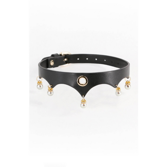 NS Novelties Jezebel – Collier BDSM ajustable similicuir