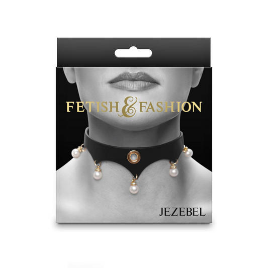 NS Novelties Jezebel – Collier BDSM ajustable similicuir