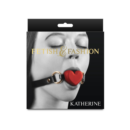 NS Novelties Katherine - Bâillon boule coeur rouge et noir
