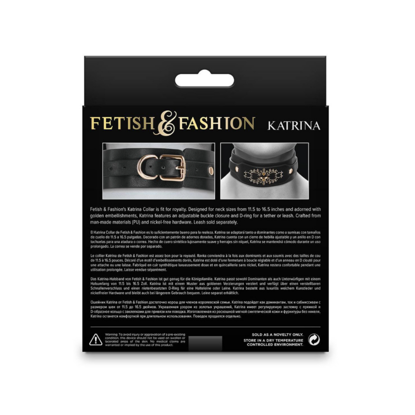 NS Novelties Katrina – Collier BDSM ajustable similicuir