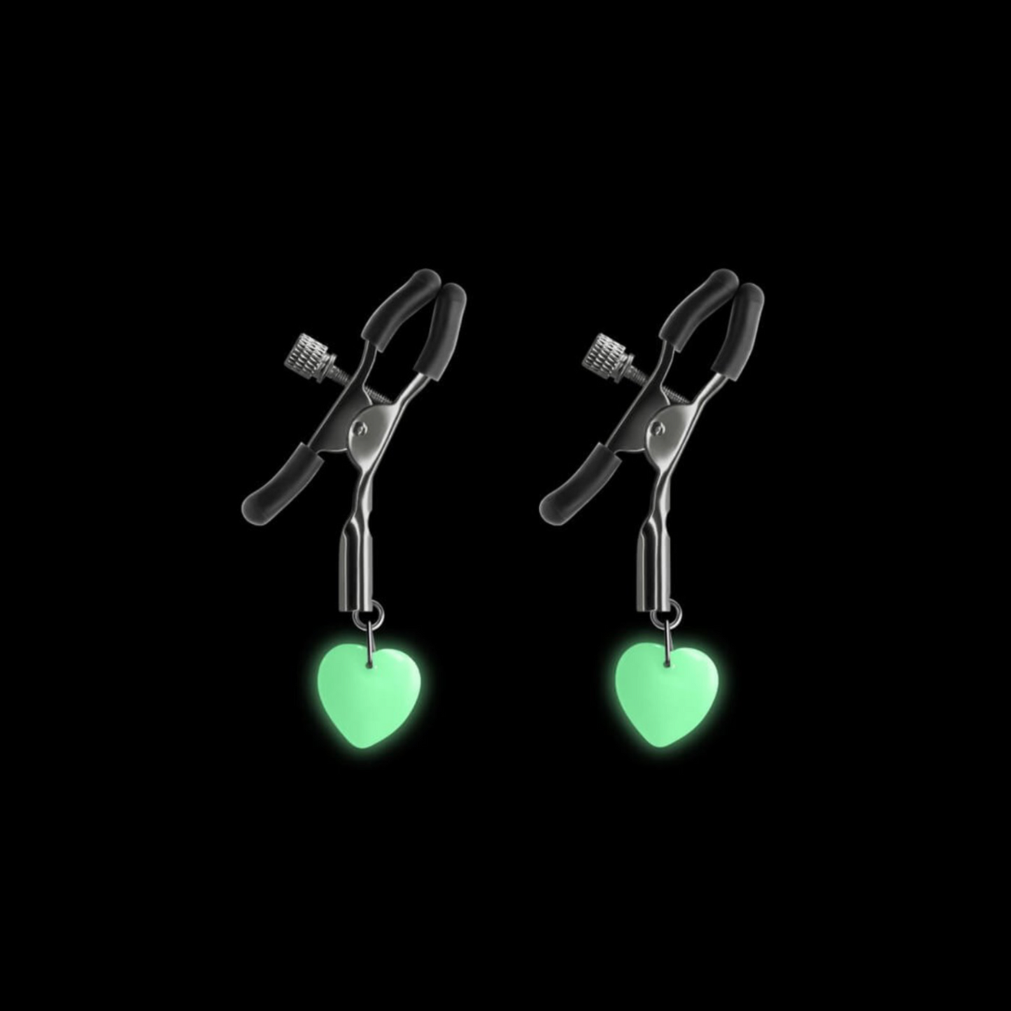 NS Novelties Nipple Clamps Glows In The Dark - Pince à tétons phosphorescentes