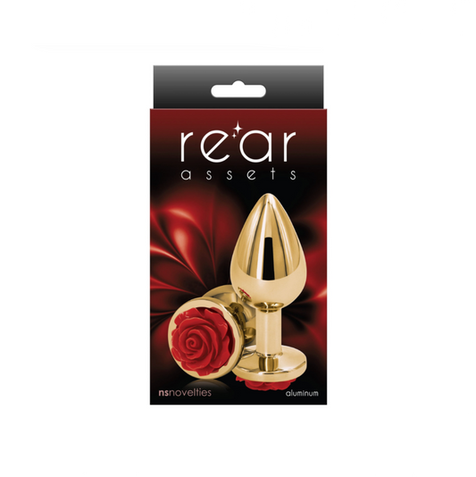 NS Novelties Rose Buttplug M - Plug anal doré avec rose
