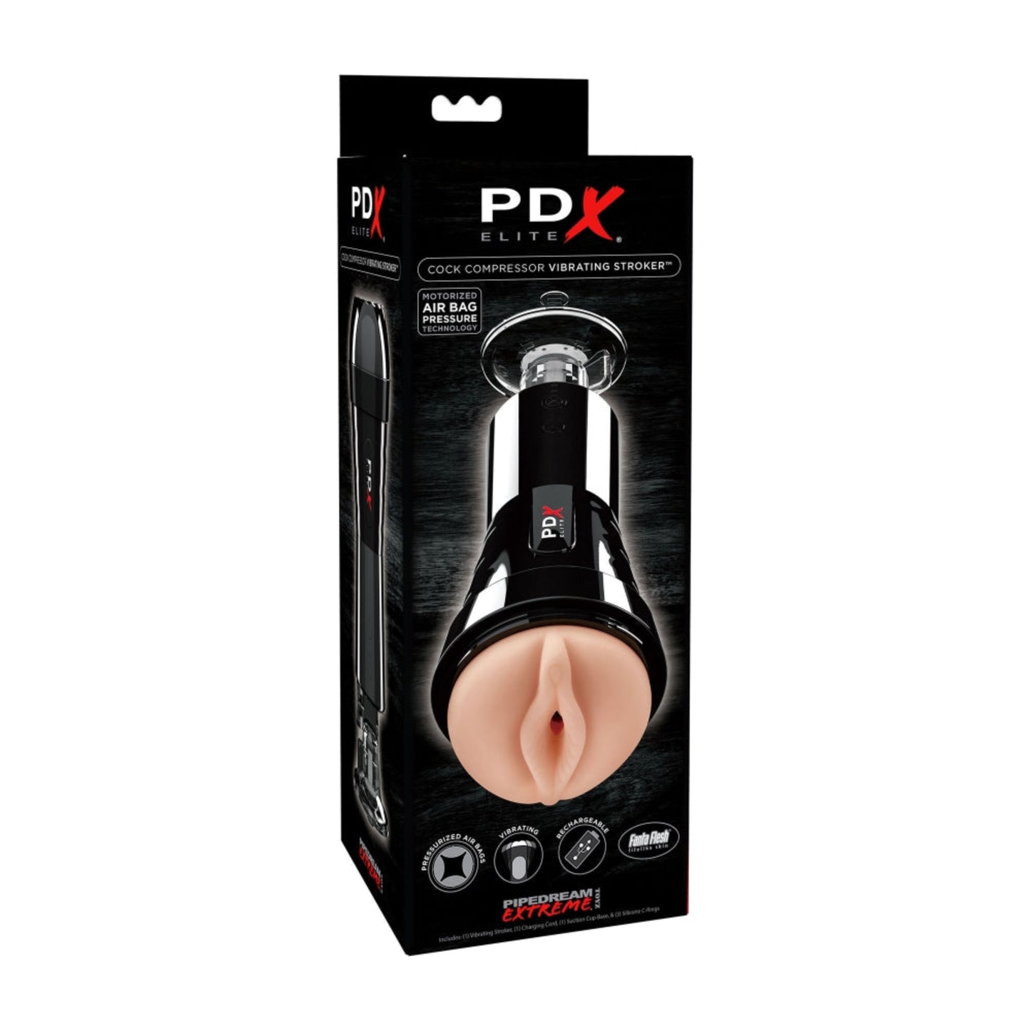 PDX Elite Cock Compressor - Masturbateur vibrant et comprimant