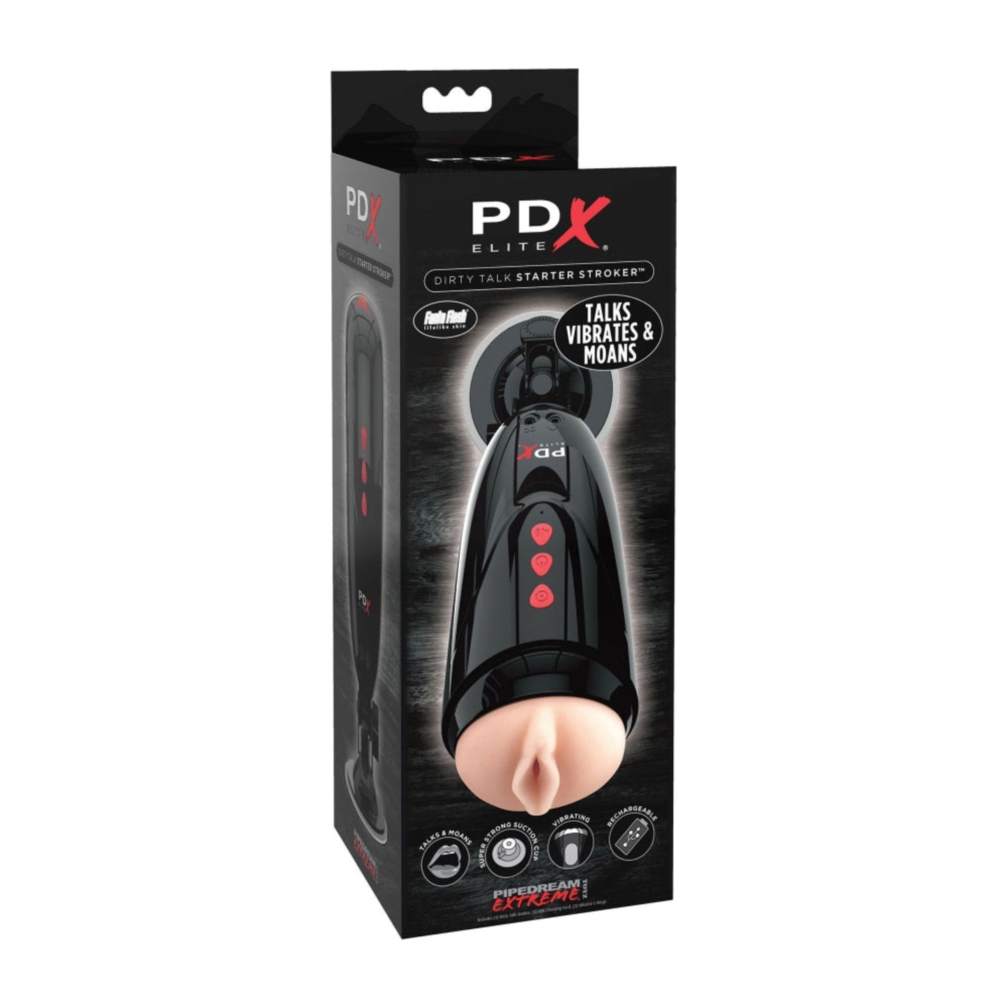 PDX Elite Dirty Talk Starter Stroker - Masturbateur vibrant