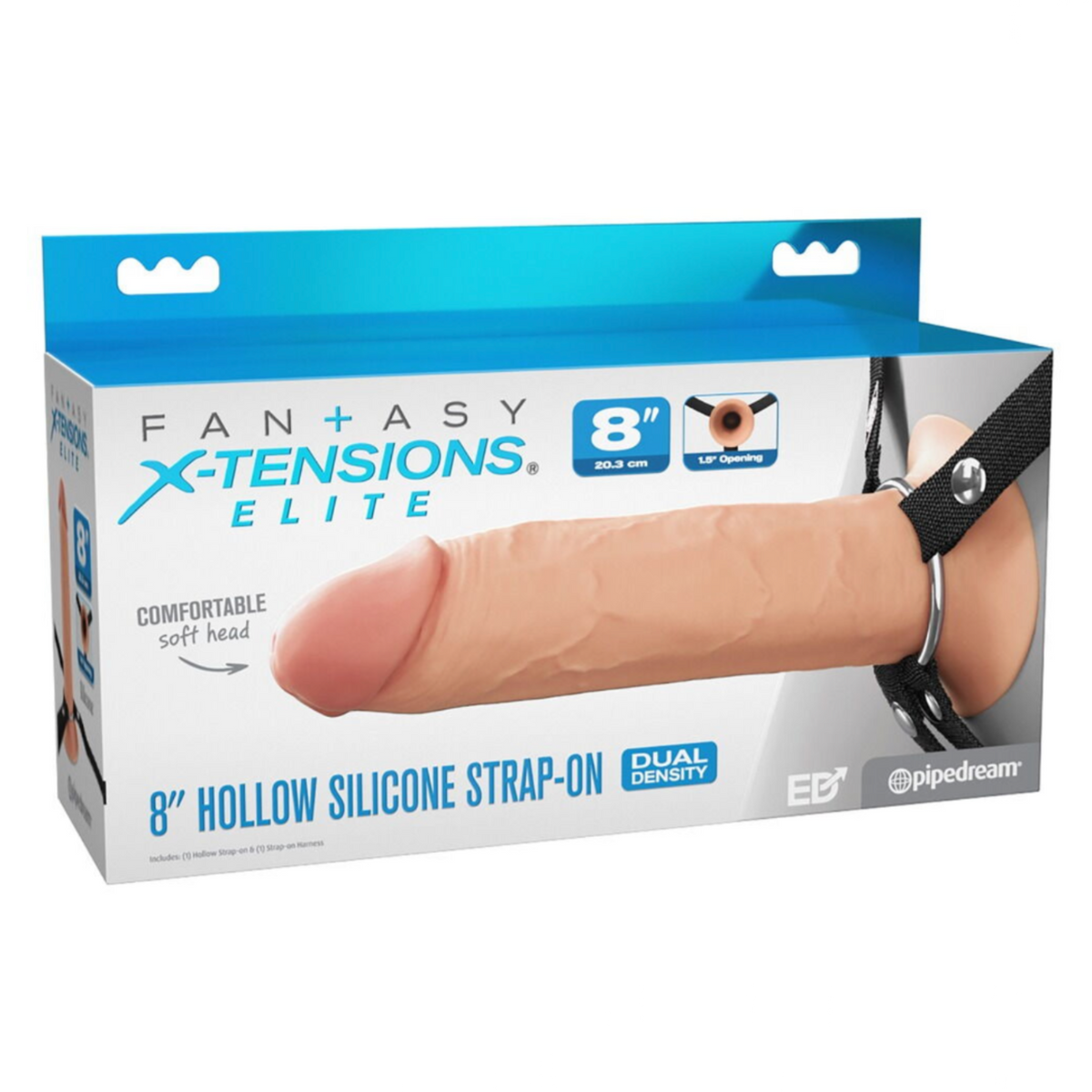 Pipedream 8" Hollow Silicone Strap-On – Gode Ceinture Creux en Silicone