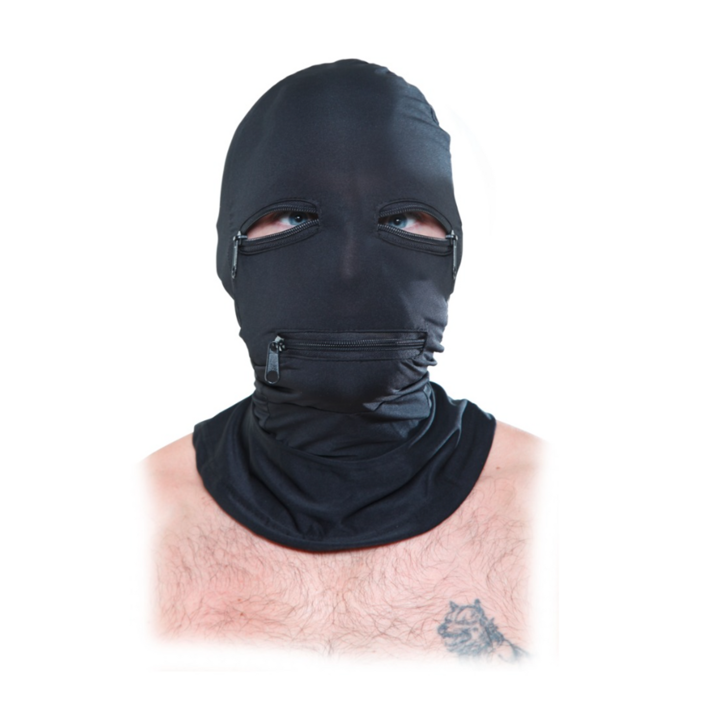 Pipedream Zipper Face – Cagoule BDSM avec fermetures éclair yeux et bouche