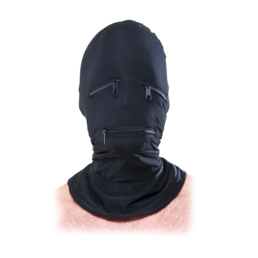 Pipedream Zipper Face – Cagoule BDSM avec fermetures éclair yeux et bouche