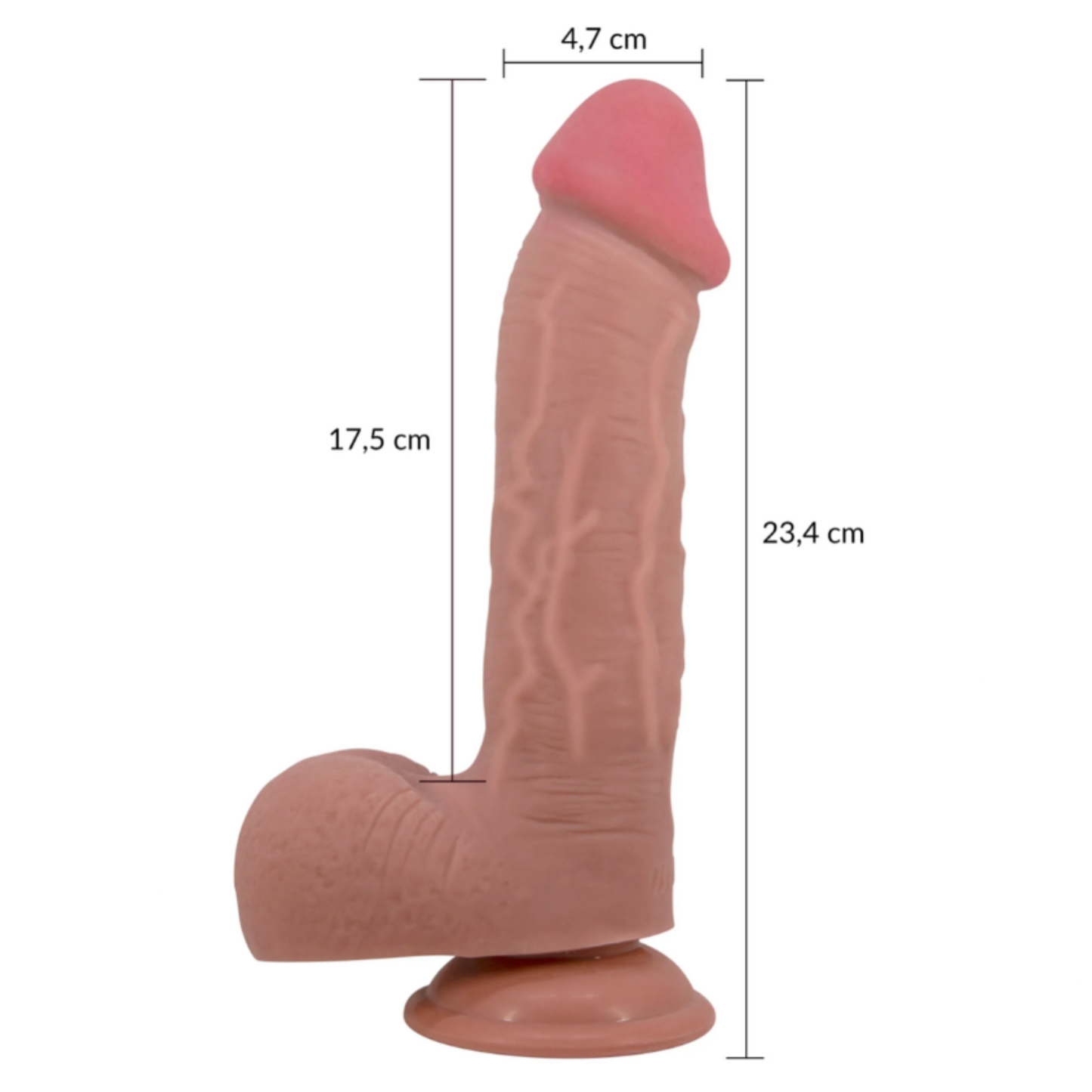 Pretty Love Emeka - Gode ventouse réaliste à squelette 23.4 cm