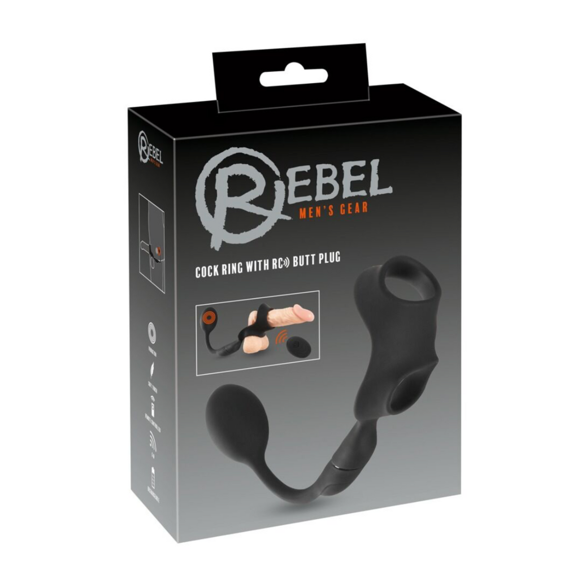 Rebel Cock Ring with RC Butt Plug - Anneau pénien & plug vibrant télécommandé
