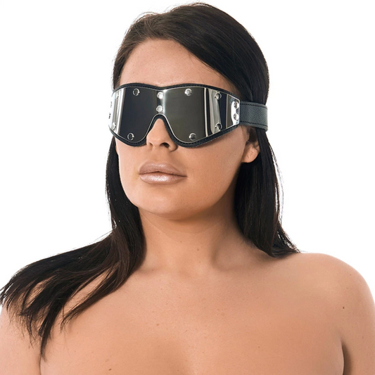 Rimba Blindfold – Masque pour les yeux en cuir avec face miroir