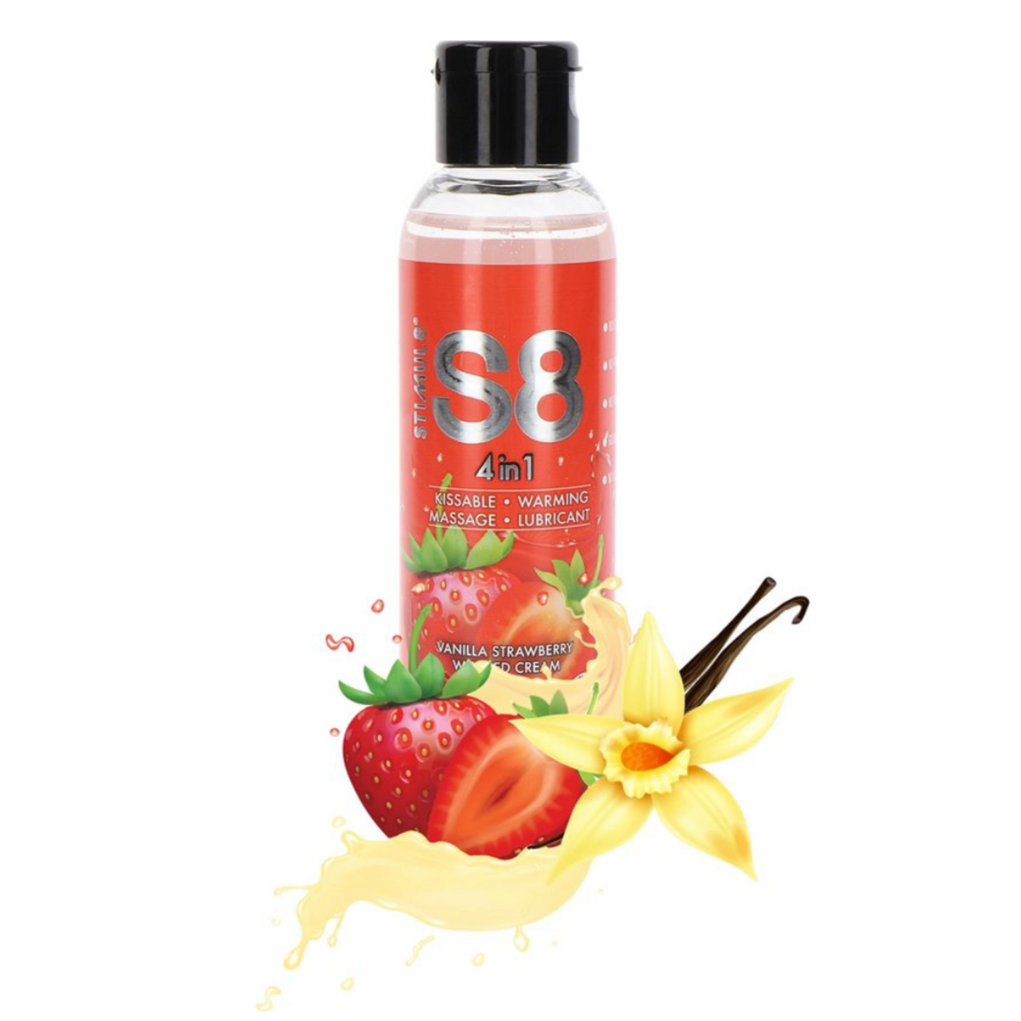 S8 Dessert Vanilla Strawberry - Lubrifiant comestible chauffant 125 ml