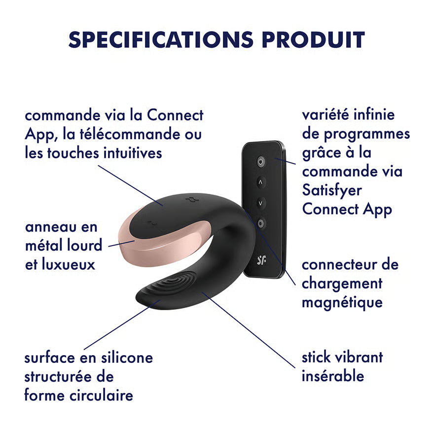 Satisfyer Double Love - Vibromasseur connecté pour couple
