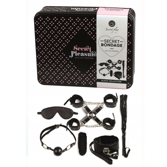 Secret Play Secret Bondage – Kit BDSM 8 accessoires cuir vegan