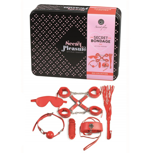 Secret Play Secret Bondage – Kit BDSM 8 accessoires cuir vegan