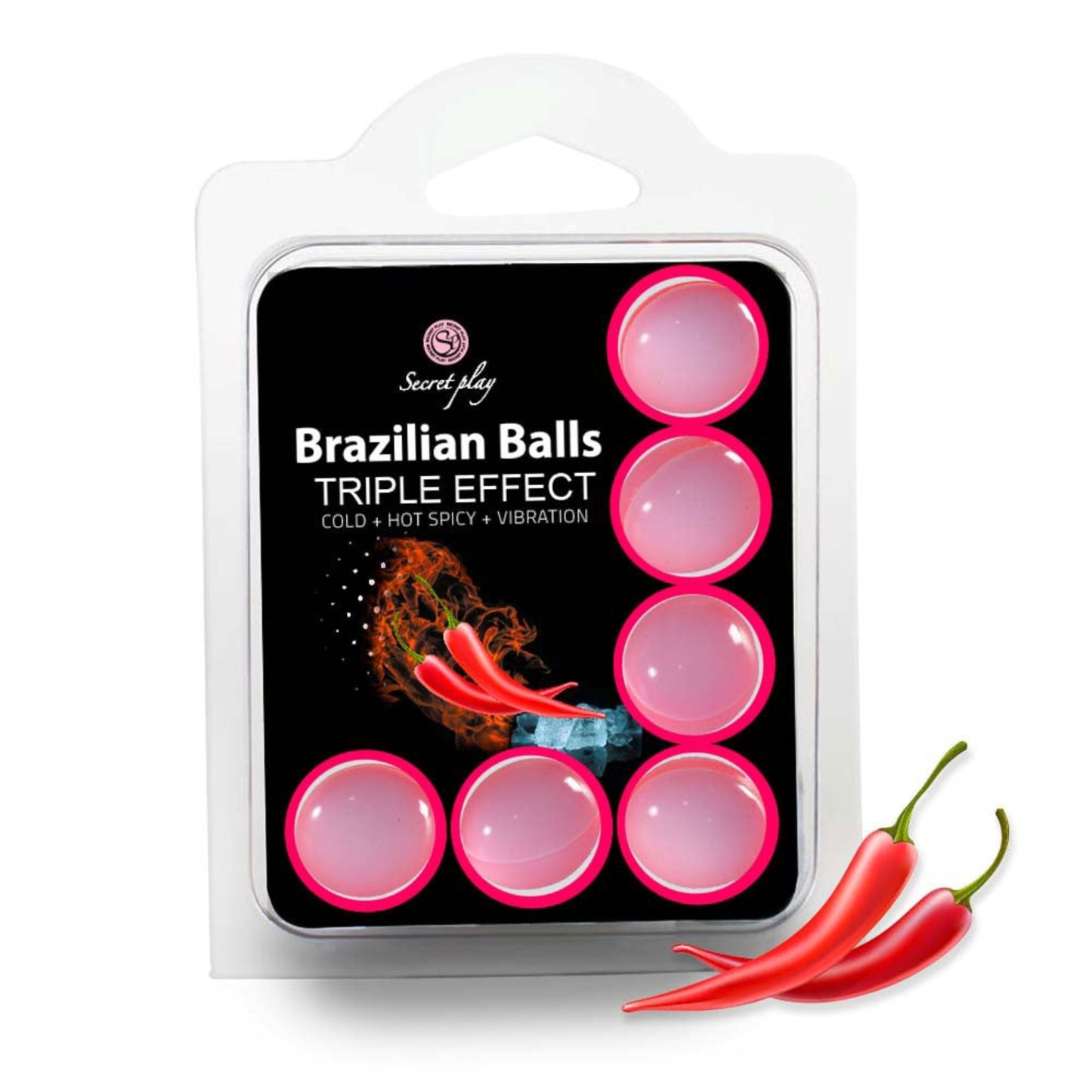 Triple Effect Brazilian Balls - Boules lubrifiantes effet chaud/froid/vibrant x6
