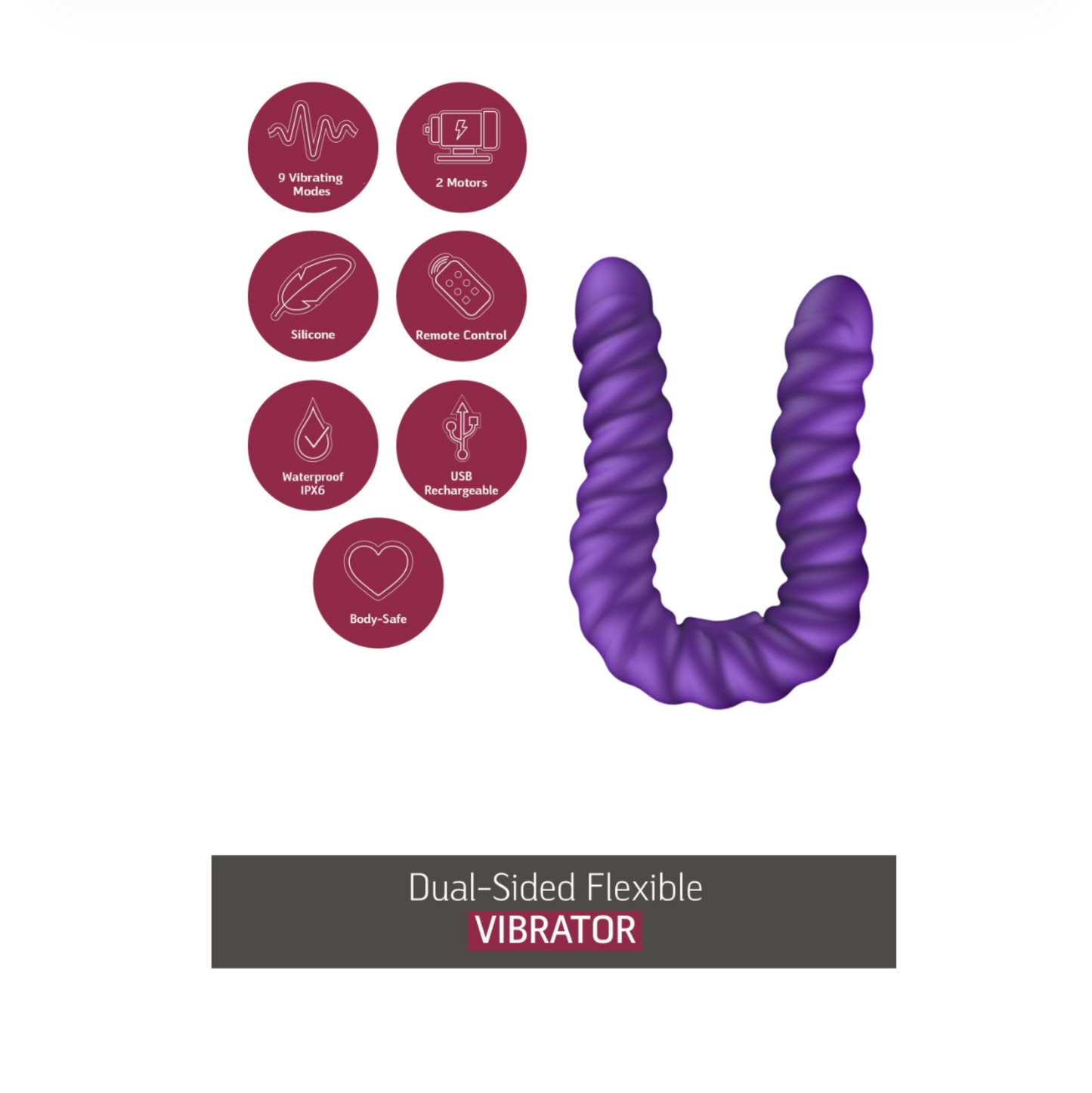 She.E.O Dual-Sided Flexibel Vibrator - Vibromasseur double flexible