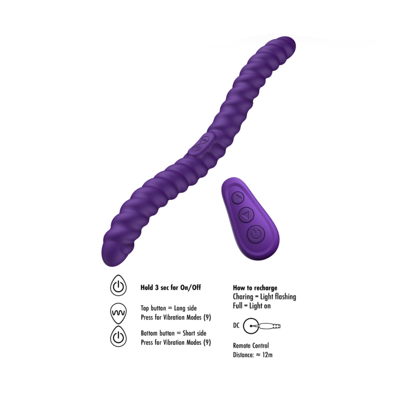She.E.O Dual-Sided Flexibel Vibrator - Vibromasseur double flexible