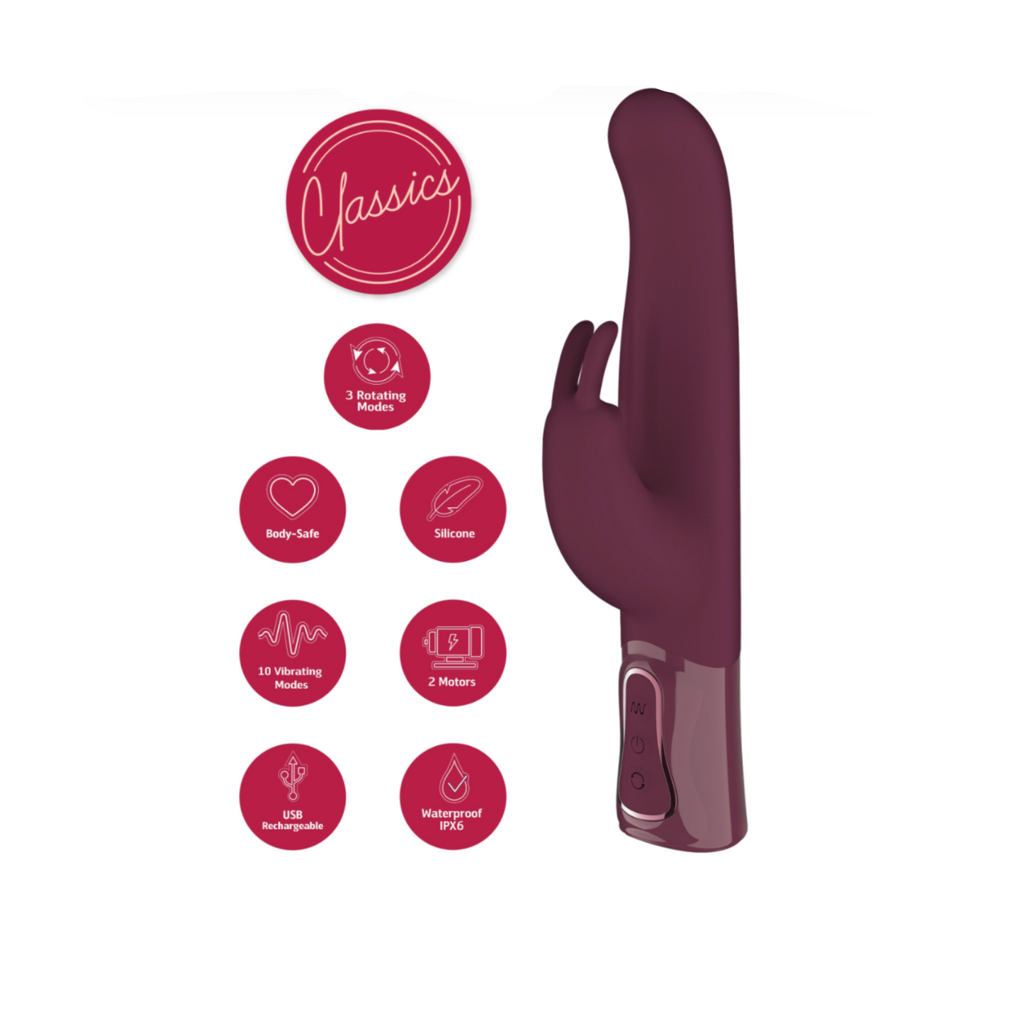 She.E.O Thick Rotating Rabbit Vibrator – Vibromasseur Rabbit Rotatif à Perles 25 cm