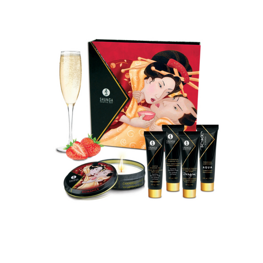Shunga Coffret Secrets de Geisha - Vin Pétillant à la Fraise