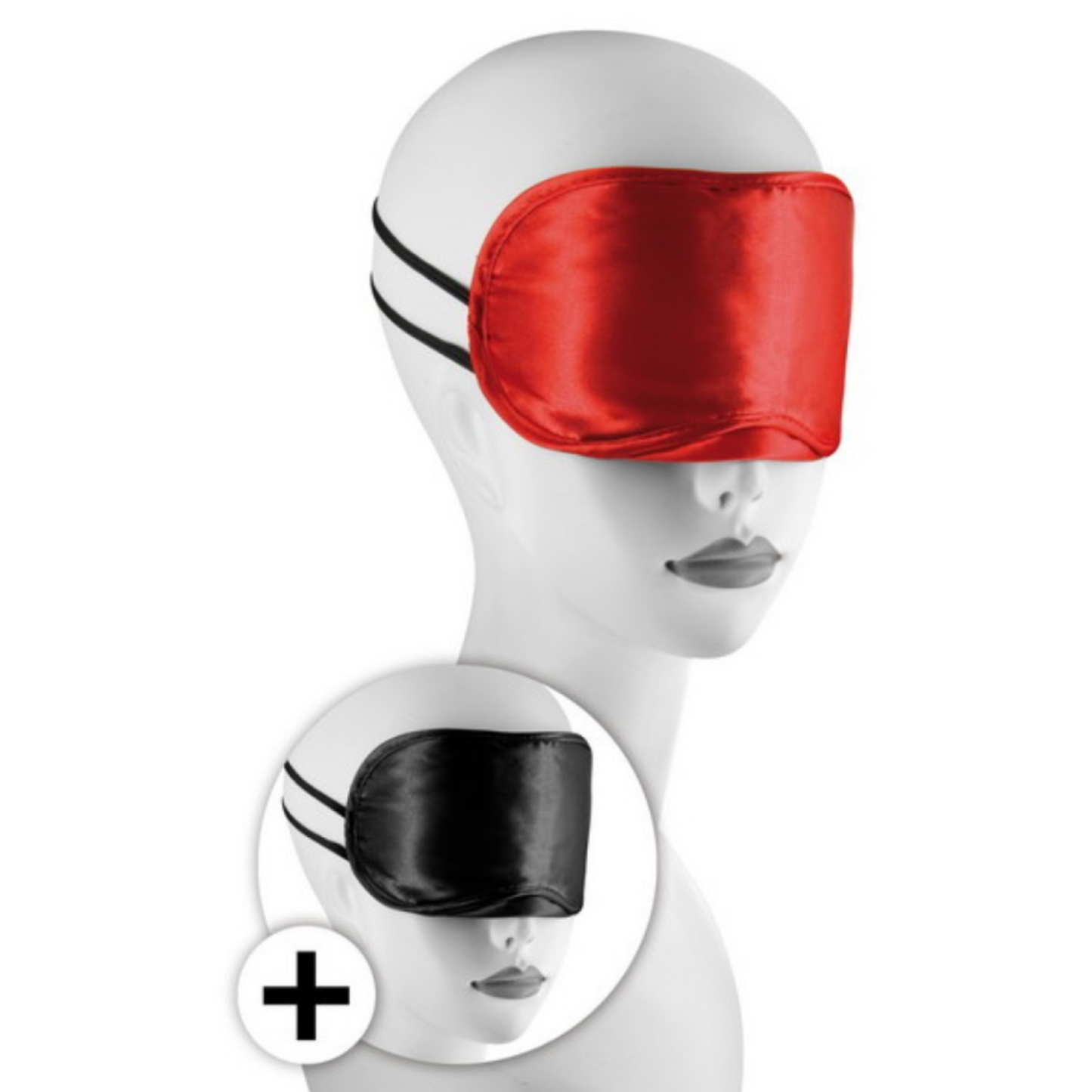 Sweet Caress Love Masks - Duo de masque satin rouge et noir