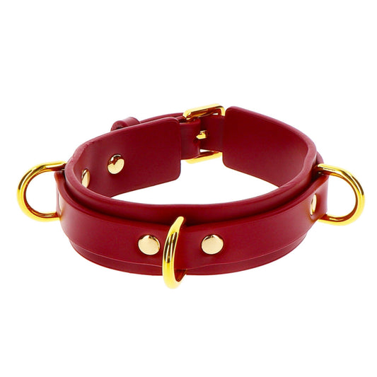 Taboom D-Ring Collar Deluxe – collier BDSM 3 anneaux réglable