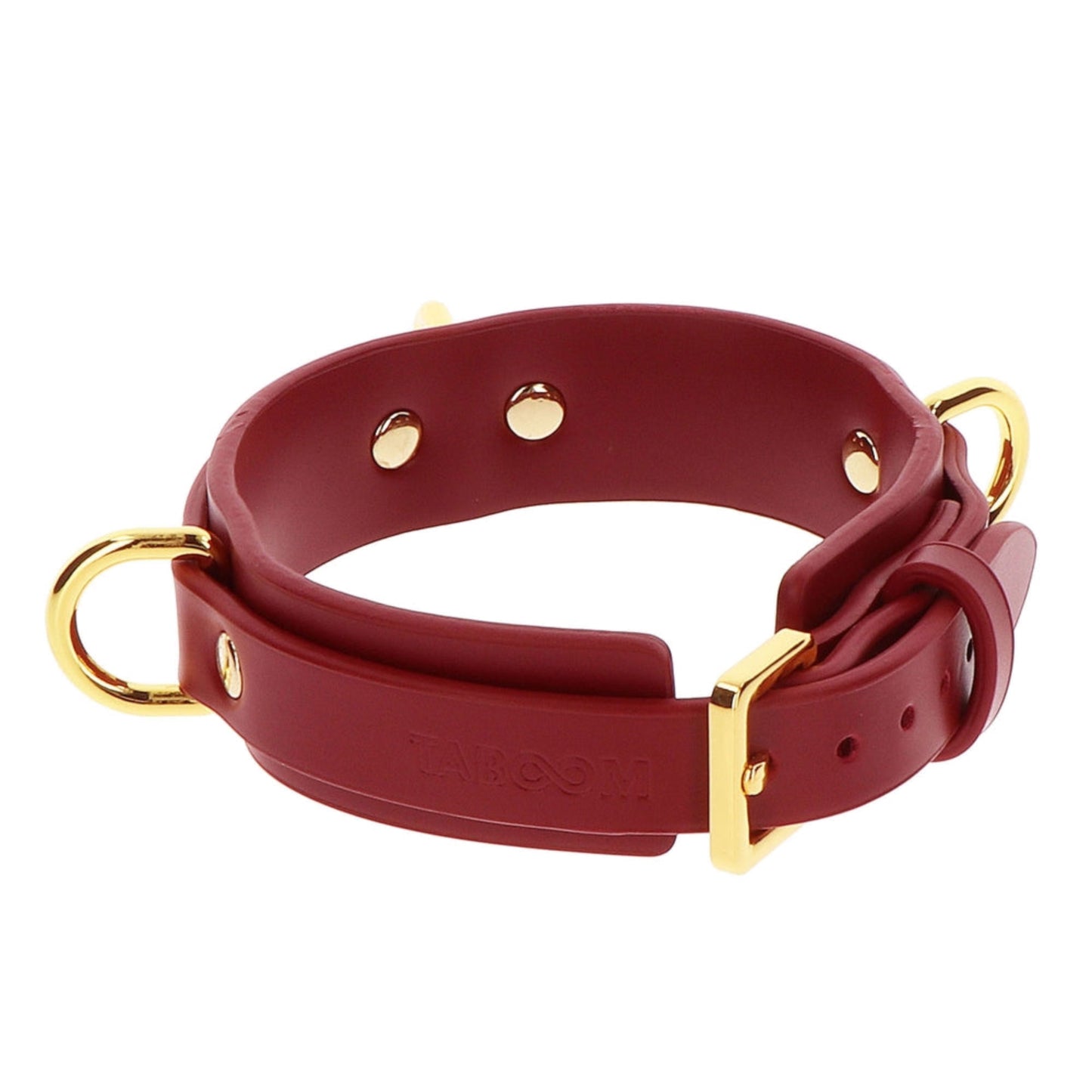 Taboom D-Ring Collar Deluxe – collier BDSM 3 anneaux réglable