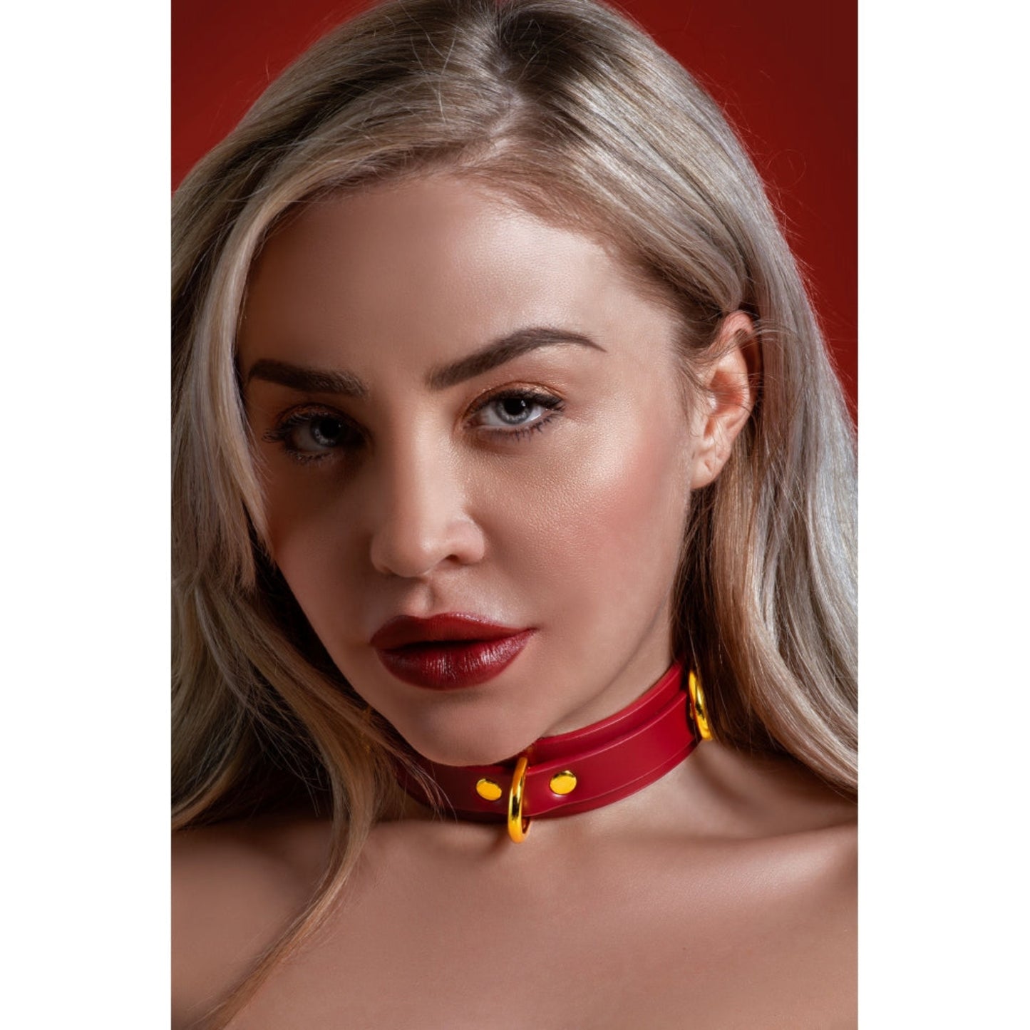 Taboom D-Ring Collar Deluxe – collier BDSM 3 anneaux réglable