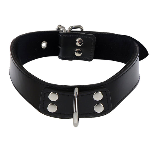 Taboom Elegant D-Ring – Collier BDSM similicuir réglable