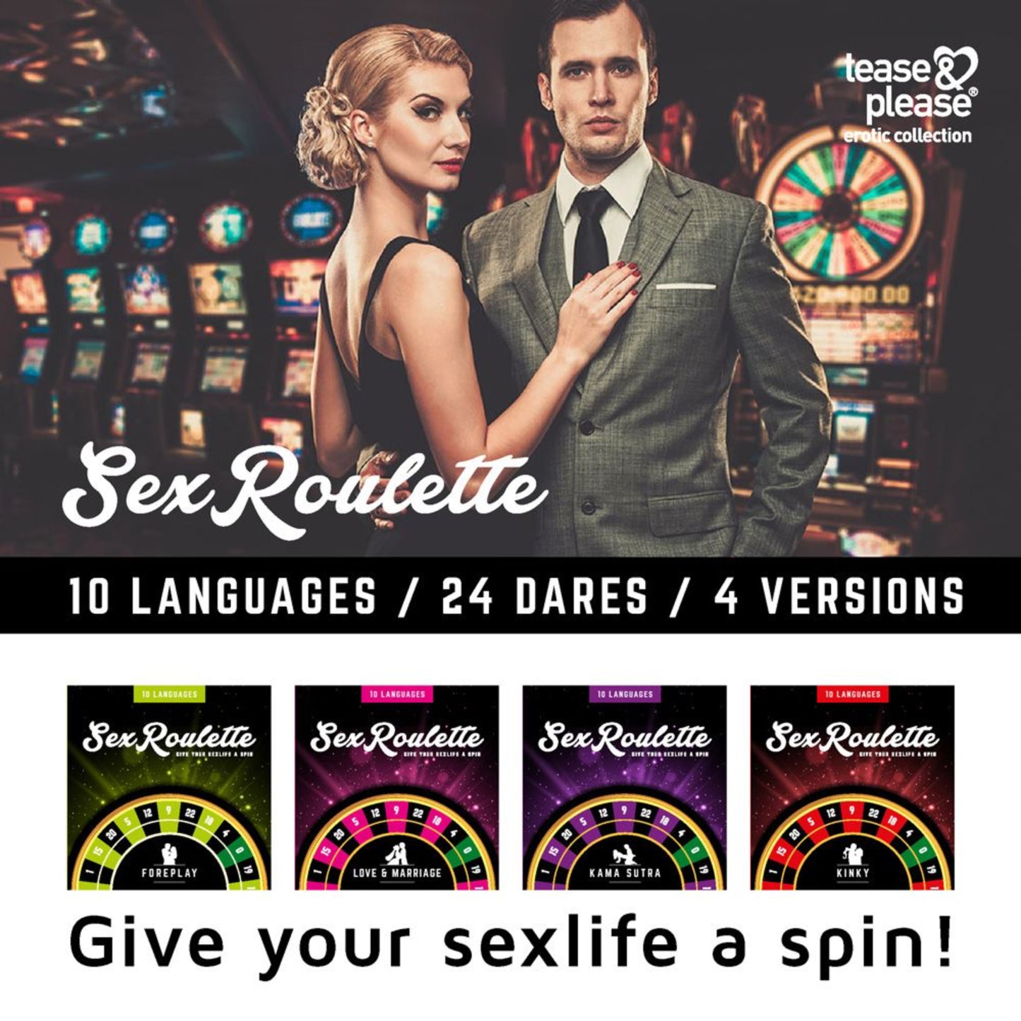 Tease & Please Sex Roulette Foreplay - Jeu coquin multilingue